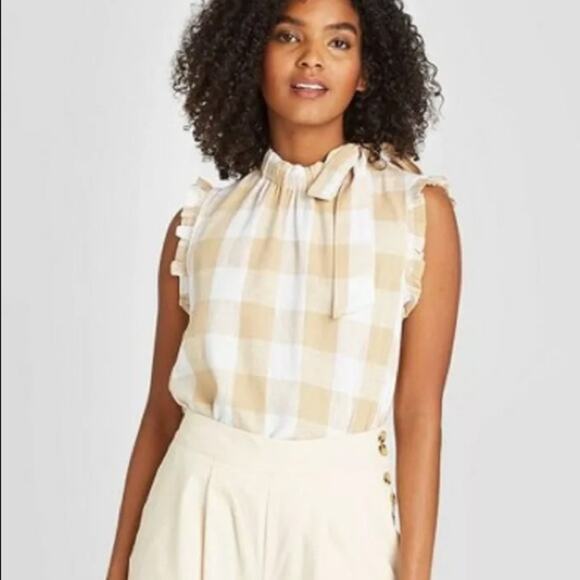 Who What Wear HAMPTON PLAID blouse - Picture 1 of 8